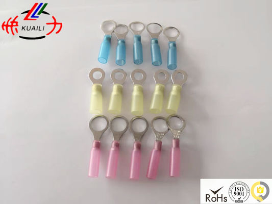 Factory price tin plated wire terminals red blue yellow insulated heat Shrinkable ring terminals